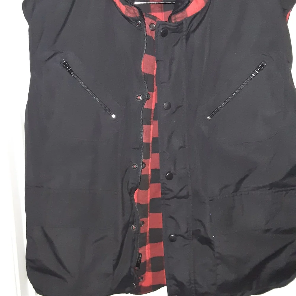 Reversible Quilted Casual Buffalo Check Plaid Men's Vest XL
